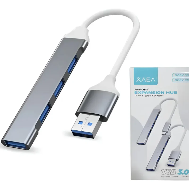 Adaptador Hub 4 puertos USB 3.0 a USB-A